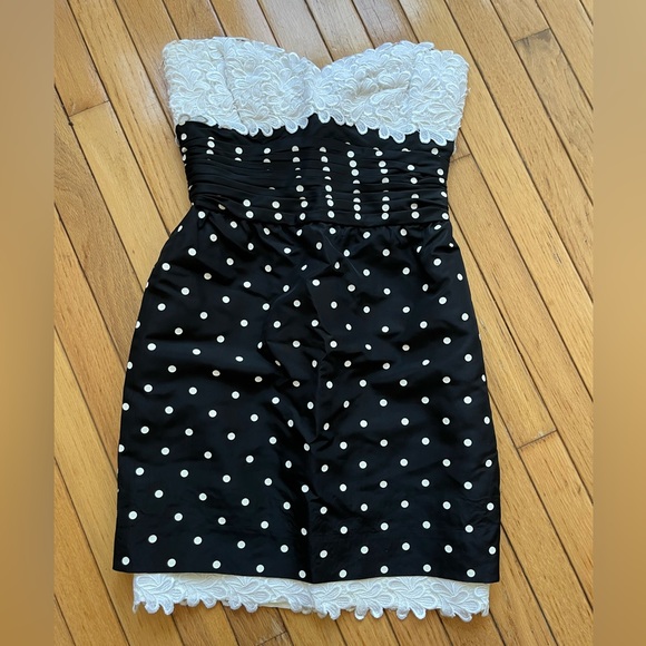Carol Mignon | Black and White Polkadot Strapless Dress Sz S - Picture 9 of 9